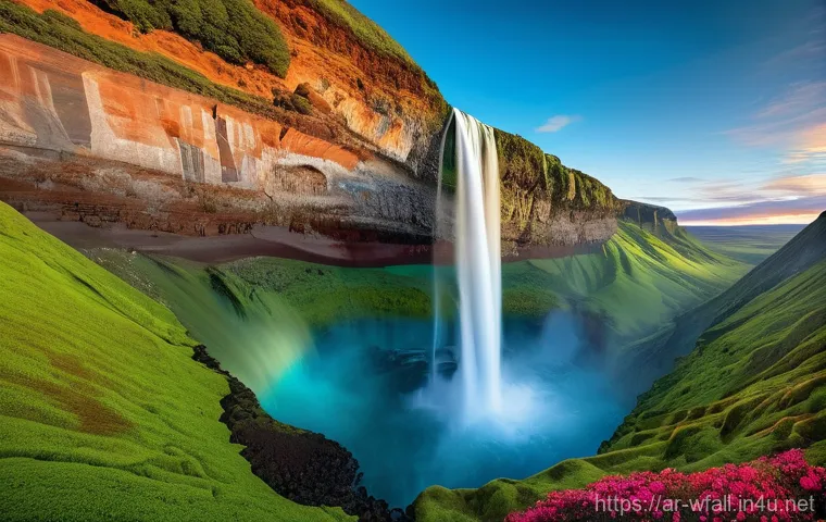 폭포 속 광물과 성분 - **Rejuvenation at the Mineral Springs:**
A serene, close-up photograph capturing the refreshing ... 폭포 속 광물과 성분 - **Rejuvenation at the Mineral Springs:**
A serene, close-up photograph capturing the refreshing ...